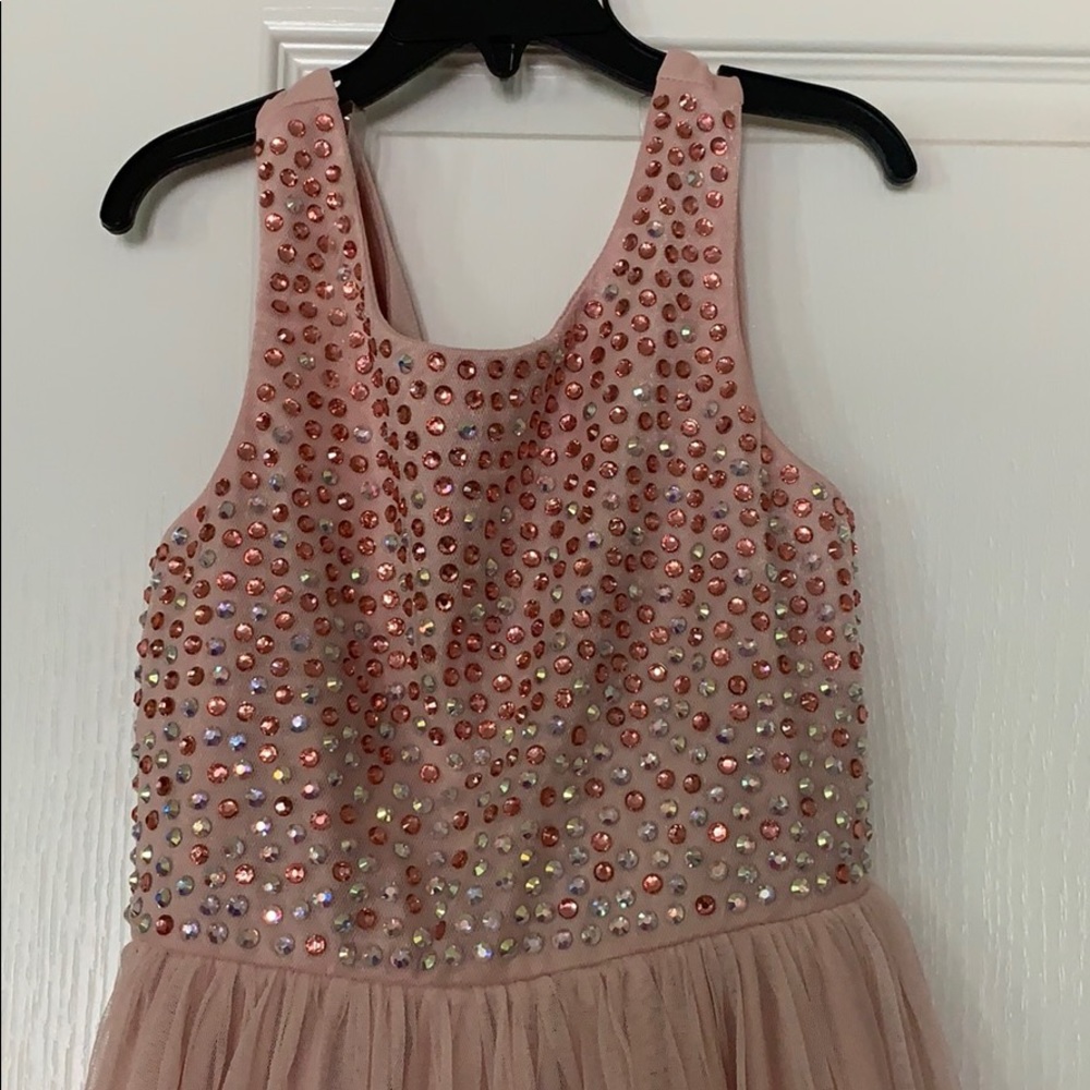 Speechless Kids blush rhinestone dress